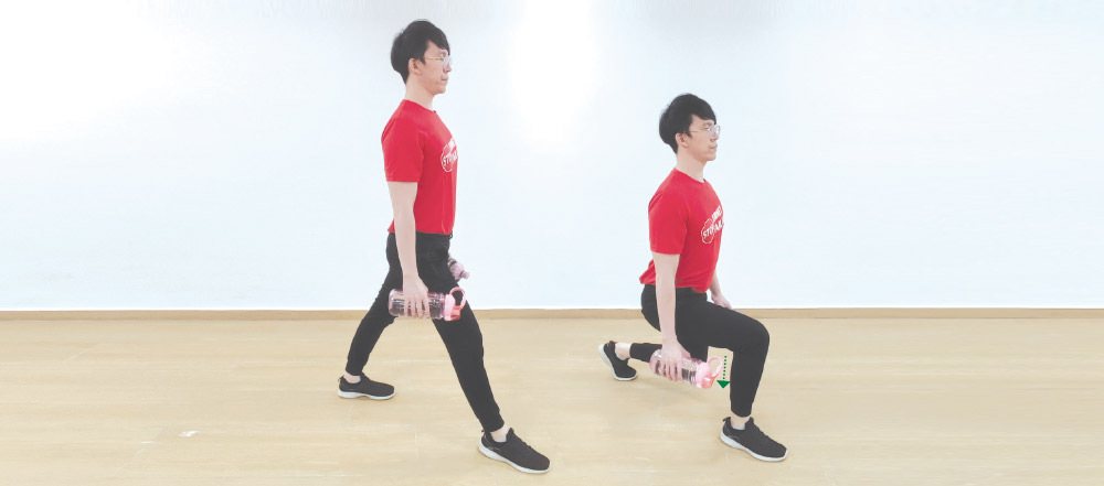 Water bottle lunges