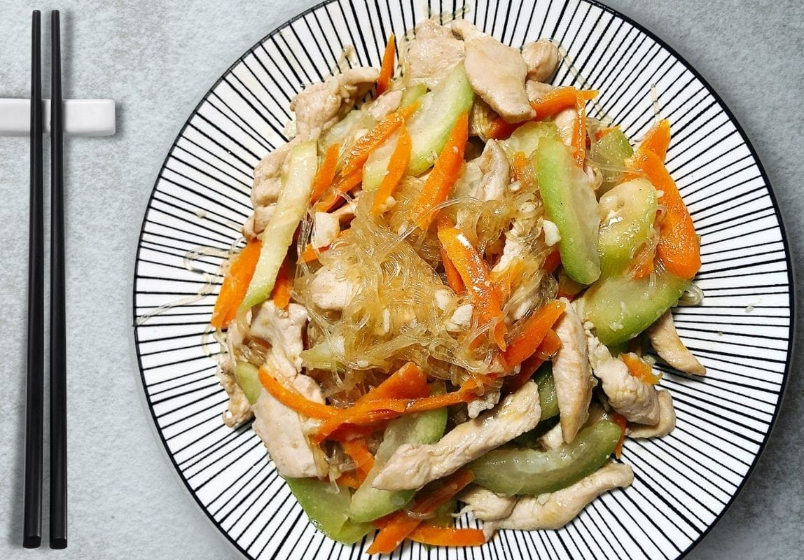 StirFried Hairy Gourd with Chicken and Glass Noodles The National